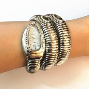 NEW Adrian Balboa (Talia Shire) Rocky IV Style Serpentine Snake Watch Silver